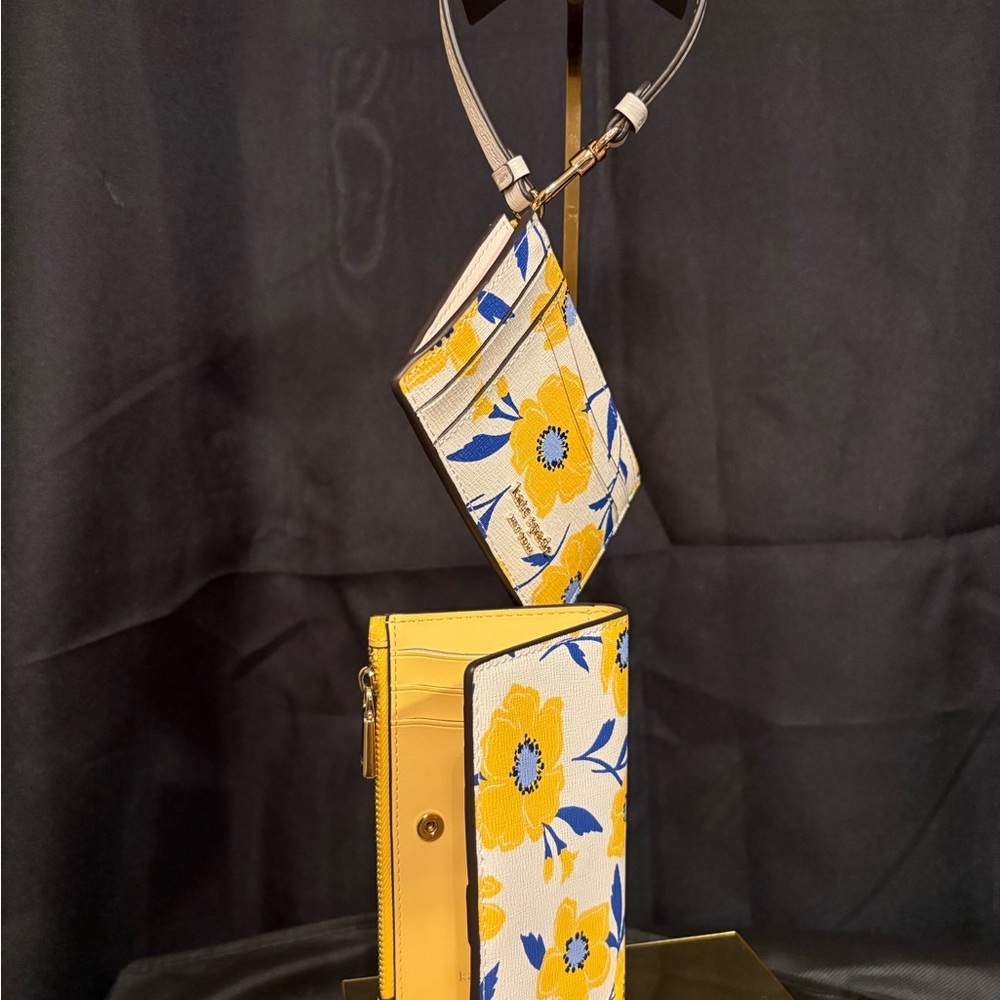 Kate Spade Morgan Sunshine Floral Small Slim Bifold Wallet & Card Case Wristlet - Picture 9 of 12
